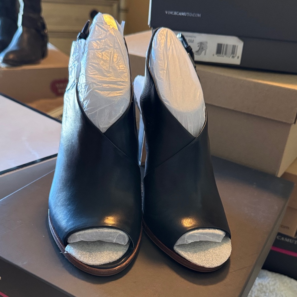 Vince Camuto Black Open-Toe Heels